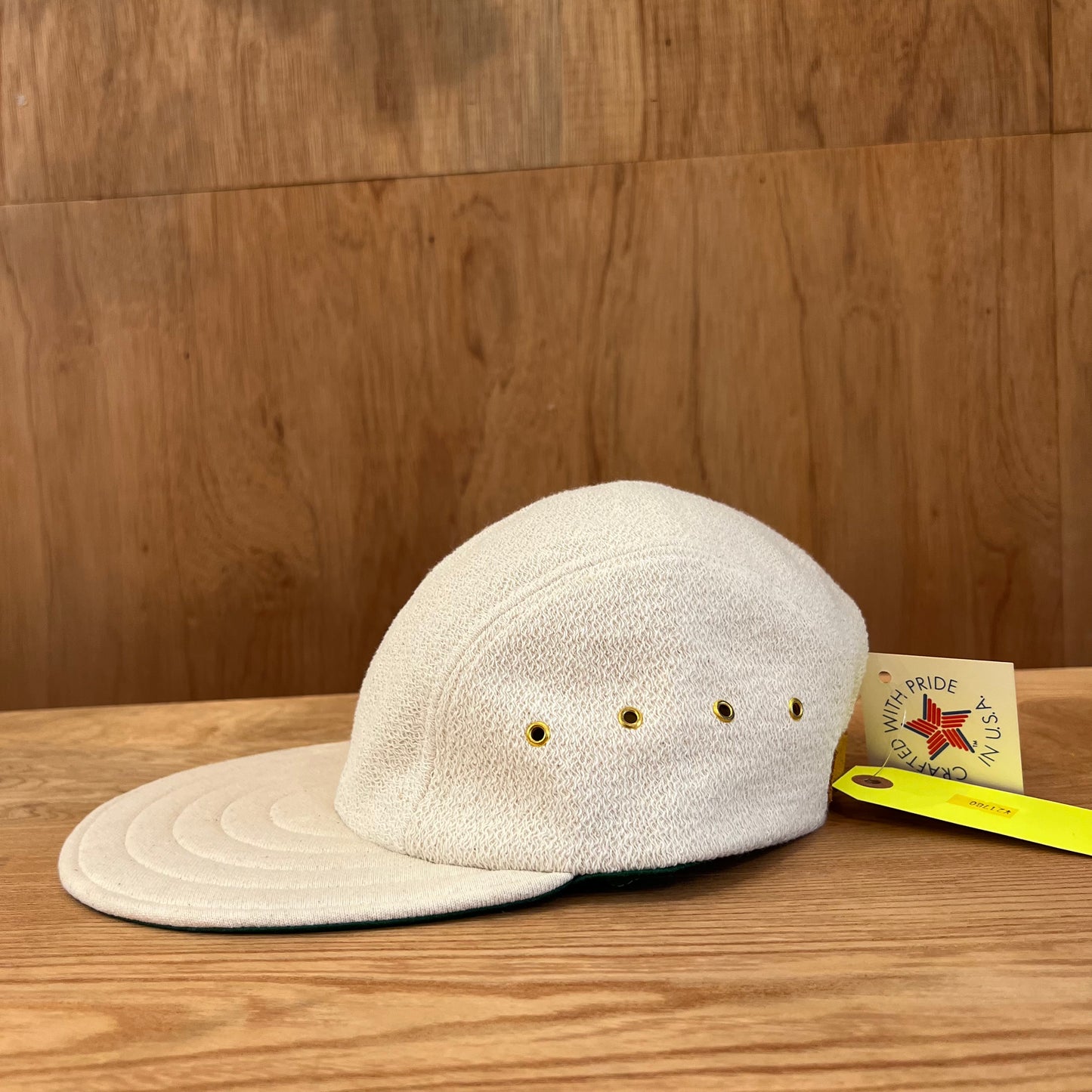 LONG BILL 4 PANEL HAT BY M.I.T FRENCH TERRY OFF WHITE