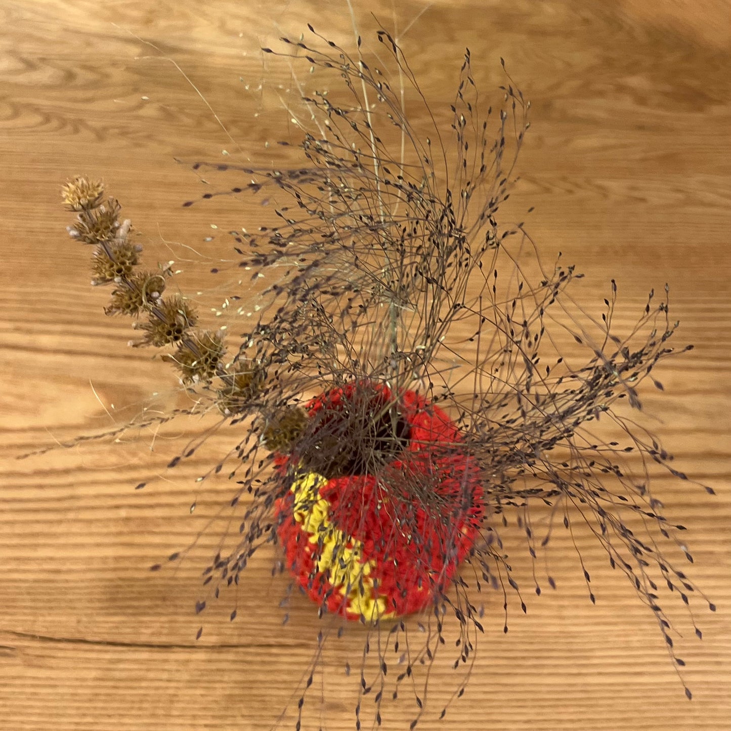 TUF HANDMADE KNIT VASE RED