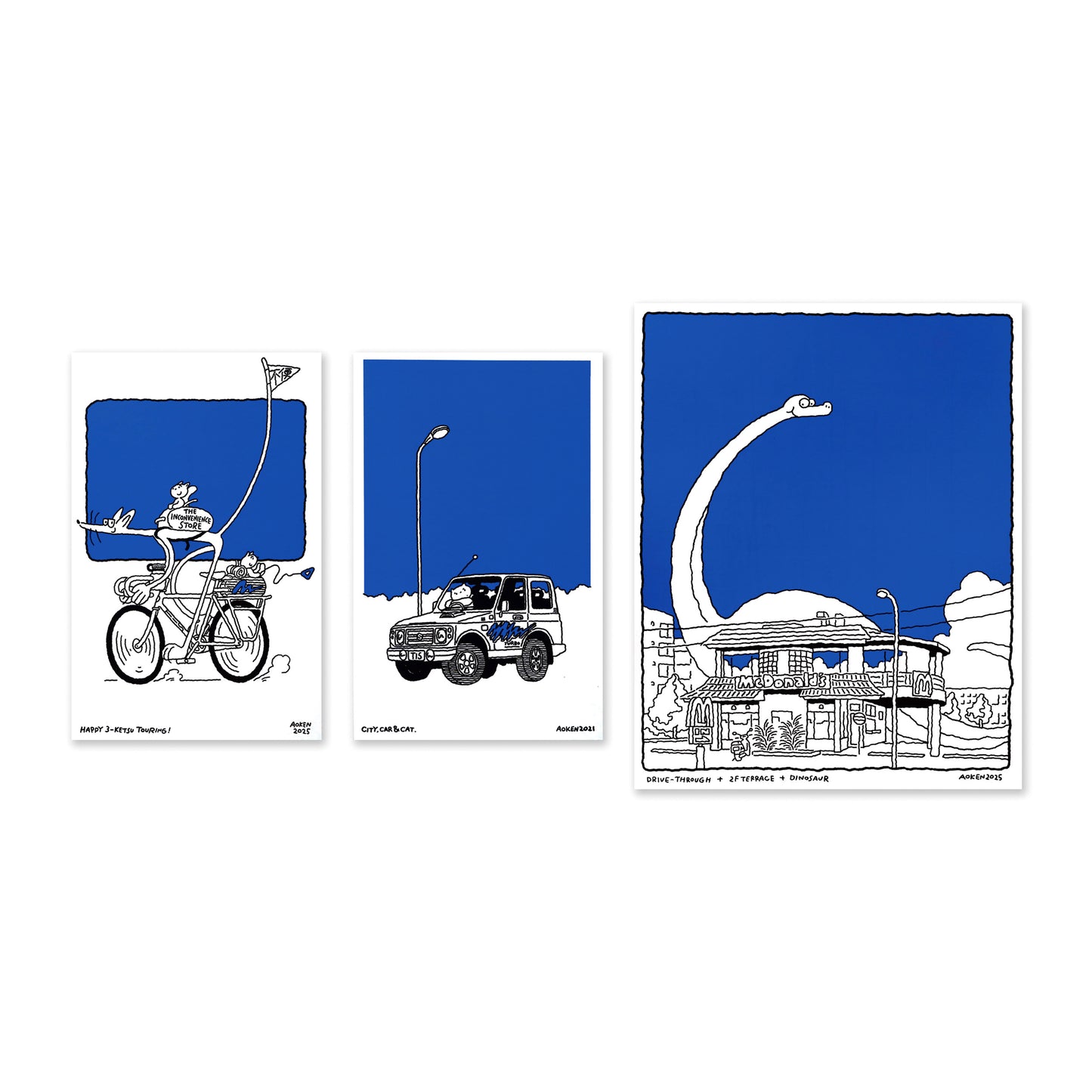 City, Car & Cat Poster by Kengo Aoki