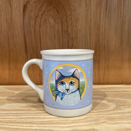 VINTAGE MUG CUP - CAT IN THE CIRCLE