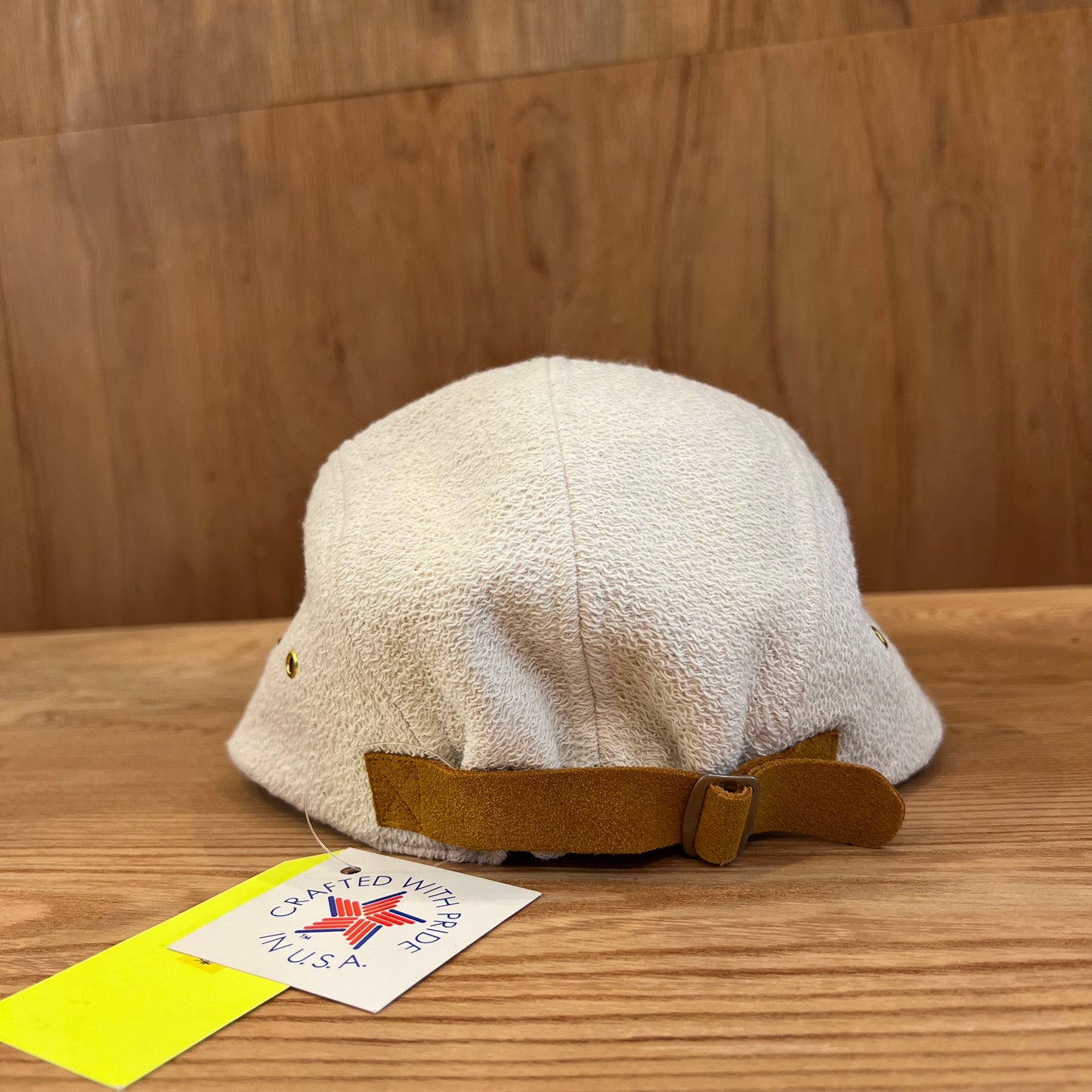 LONG BILL 4 PANEL HAT  BY M.I.T FRENCH TERRY OFF WHITE