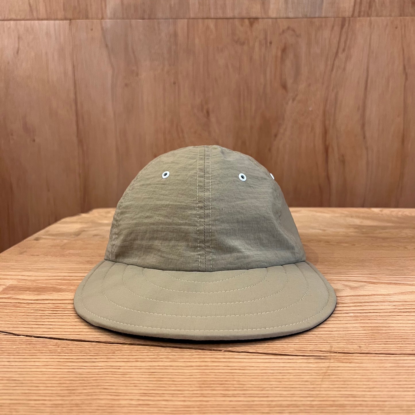 LONG BILL 6 PANEL HAT BY M.I.T NYLON KHAKI