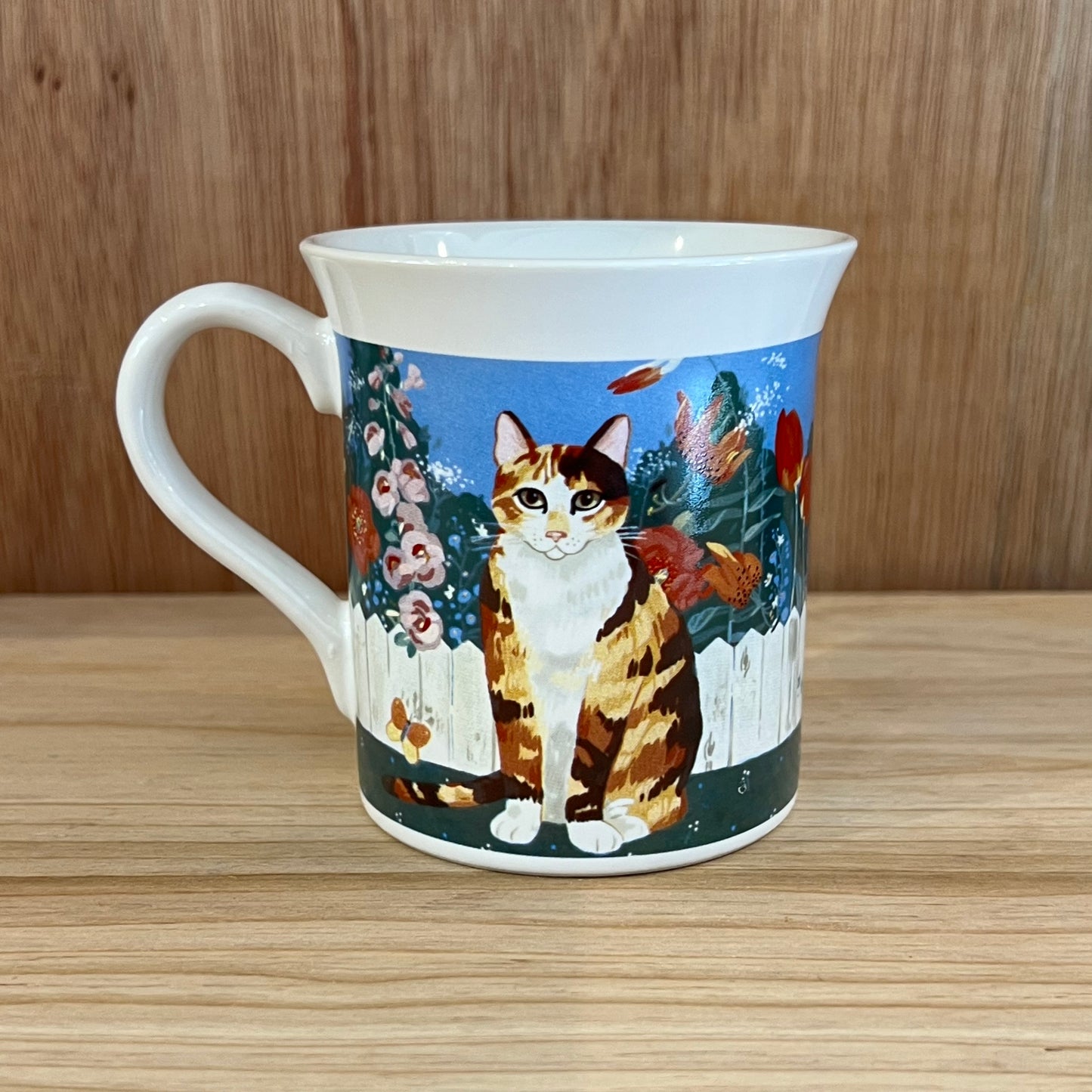 VINTAGE MUG CUP - FLOWER CAT