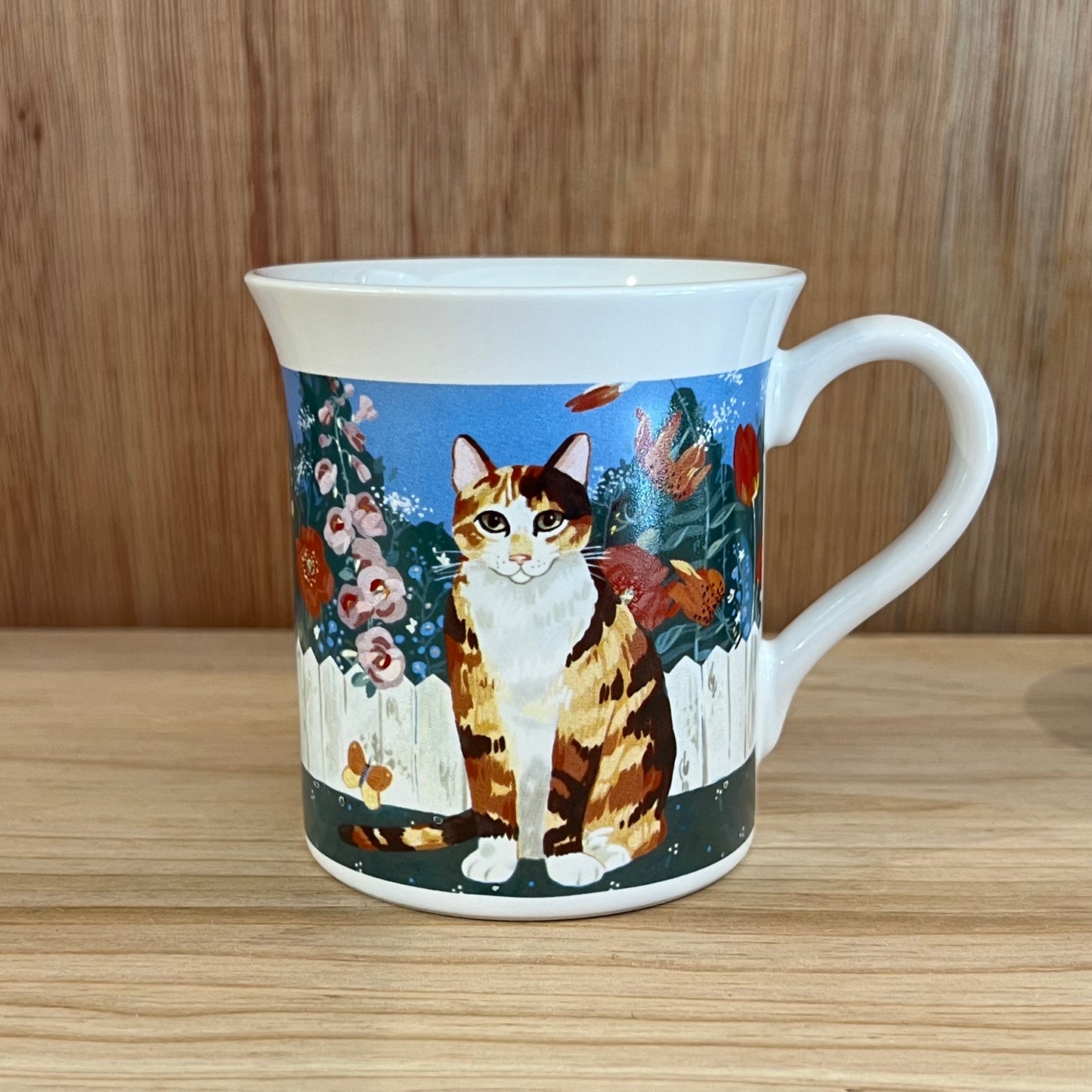 VINTAGE MUG CUP - FLOWER CAT