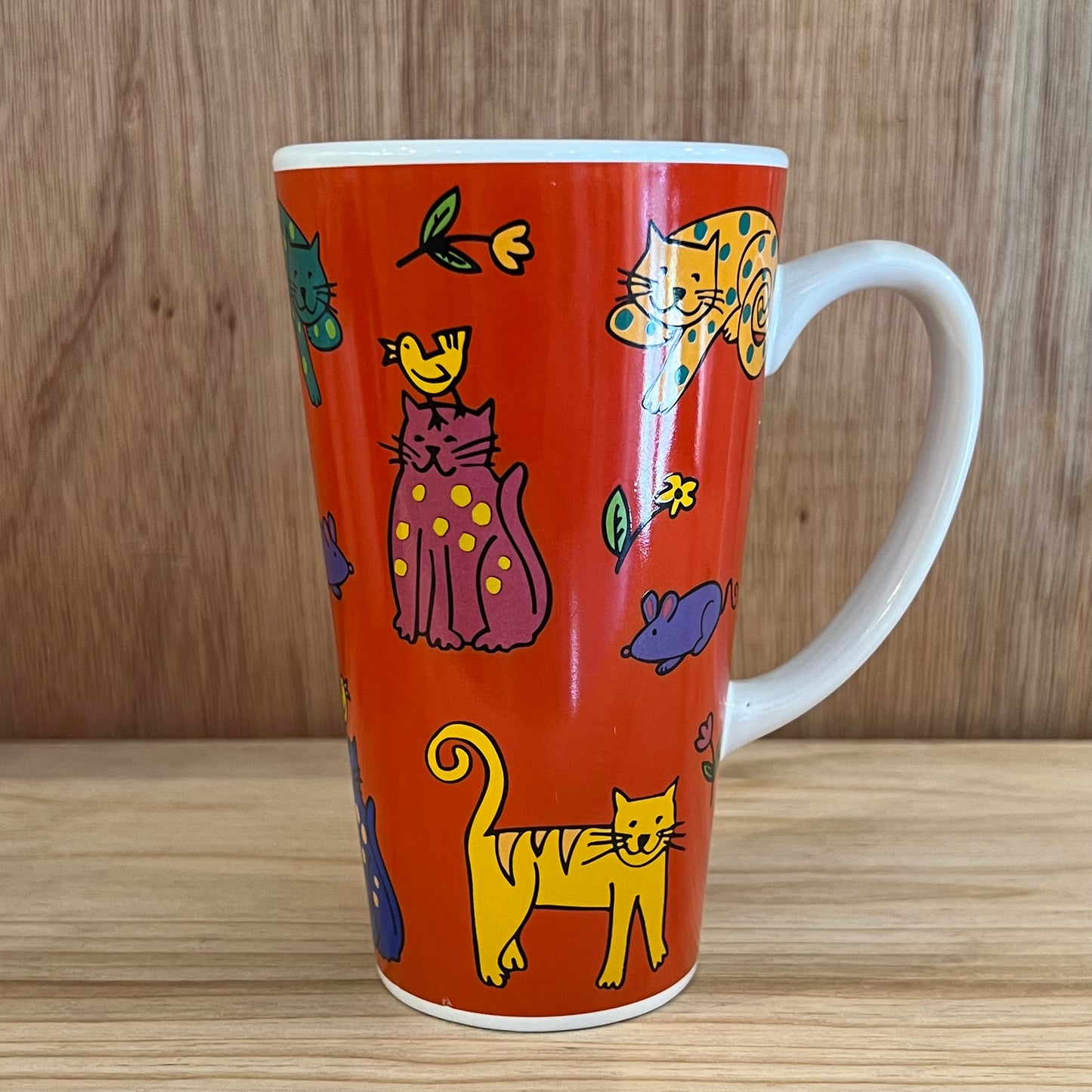 VINTAGE MUG CUP - CATS AROUND RED