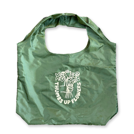 THUMBS UP FLOWERS GROCERY BAG